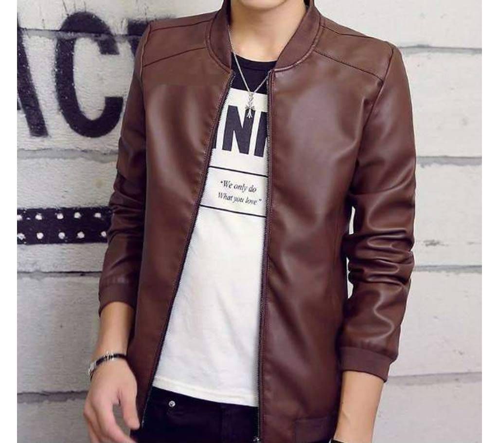 Menz Full Sleeve PU Leather jacket