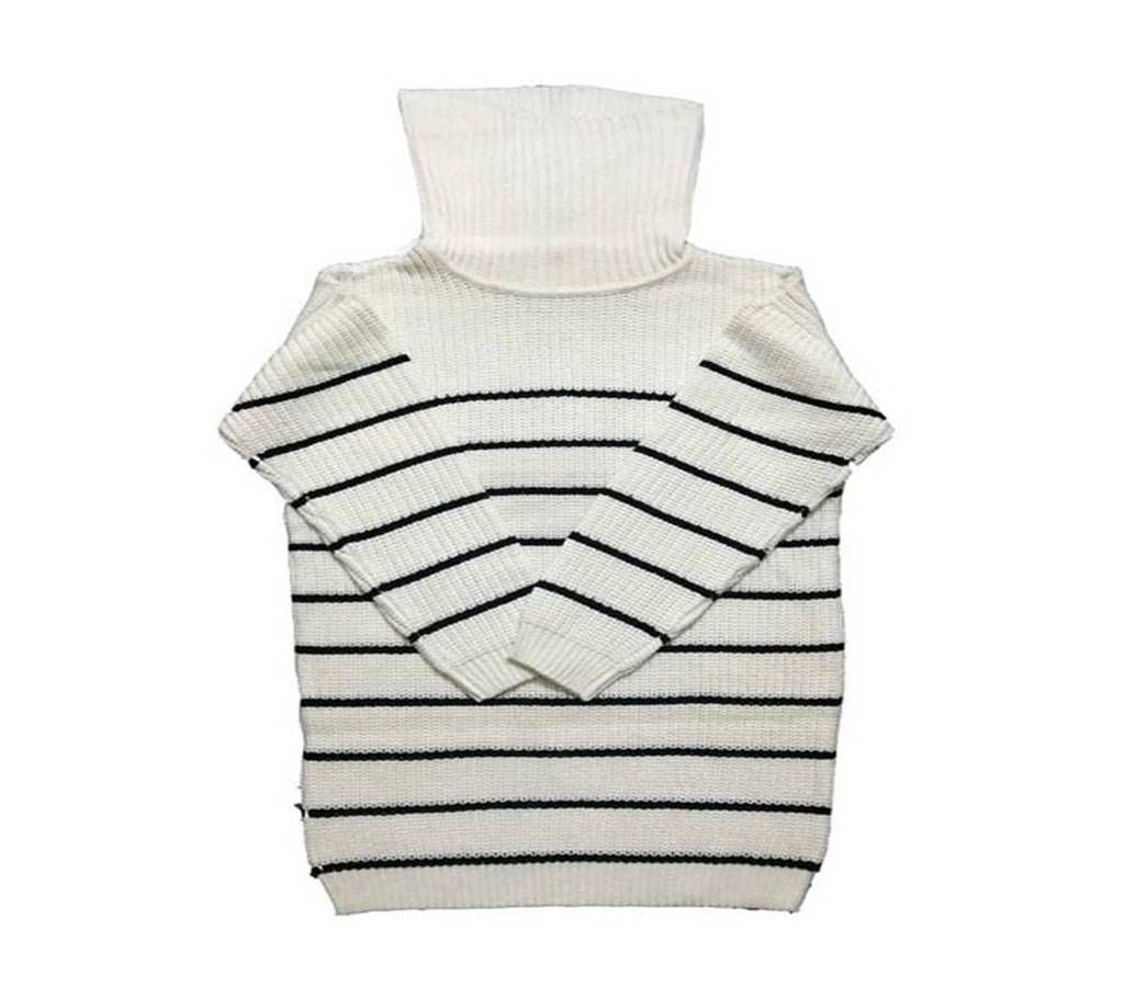 Ladies Cotton Sweater - Light Off White