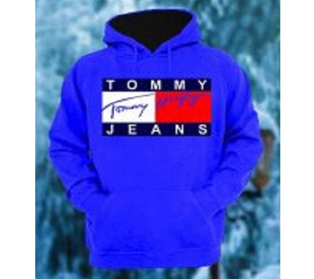 Royal Blue Tommy Jeans Turkey Cotton Hoodie For  Men