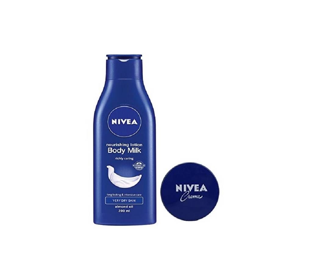 Nivea Nourishing Lotion Body Milk Richly Caring for Very Dry Skin-400ml with free nivea cream-20ml UK