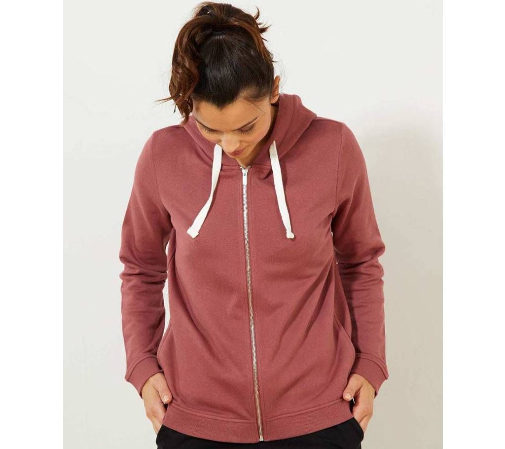 Full zipper Casual Cotton Hoodie for Women 
