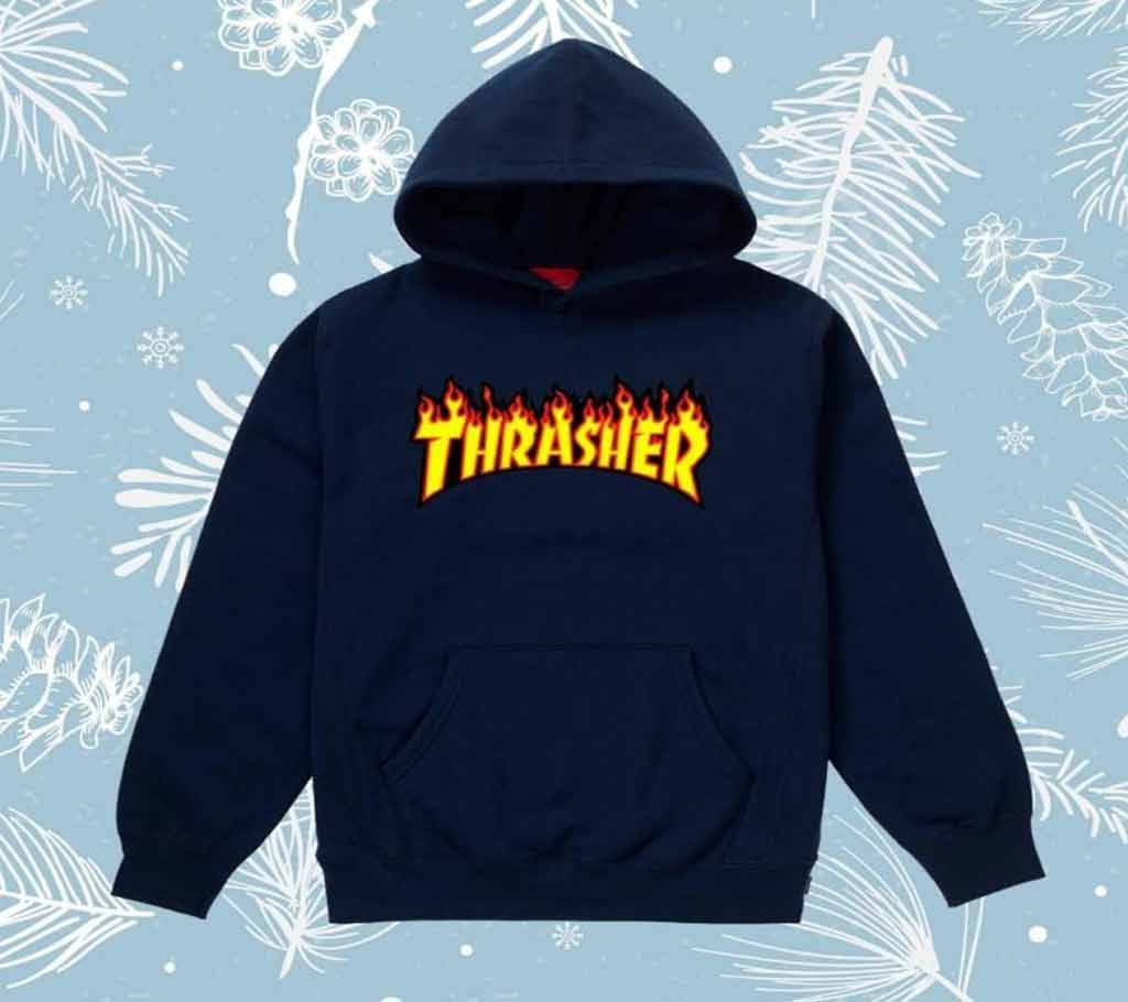Mens Trendy Hoodie 06 - TRASHER - Navy Blue - DID