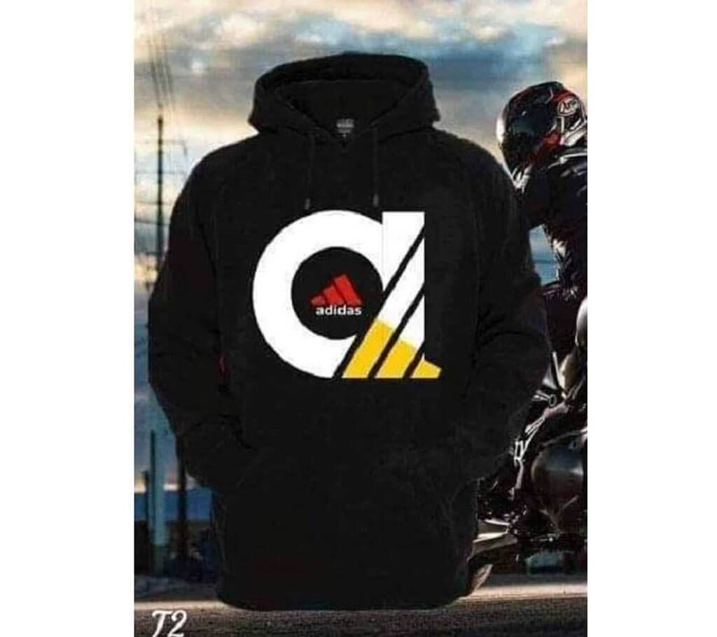 Mens Trendy Hoodie - Adidas Logo - Black - DID