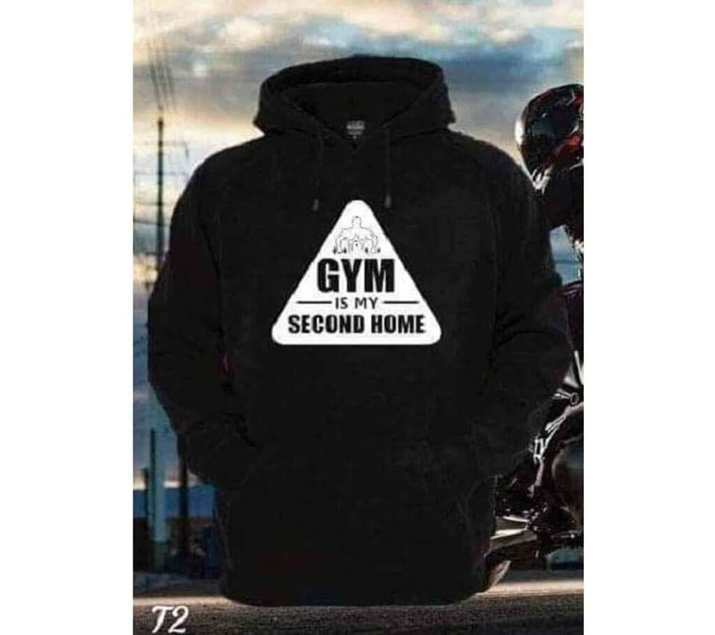 Mens Trendy Hoodie - Gym Is My Second Home - Navy Blue - DID