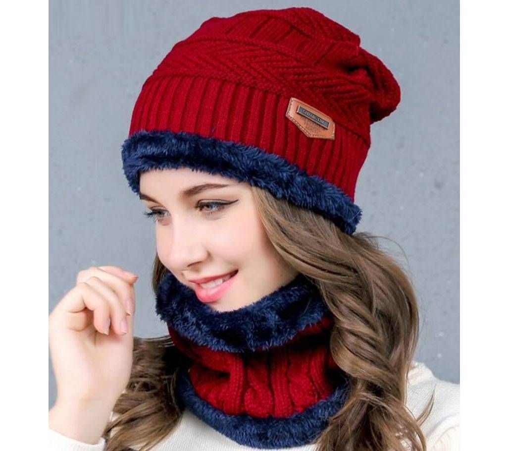 UGLY FISH Cap Winter Hat And Neck Warmer For Women Knit Hat Skullies Beanies