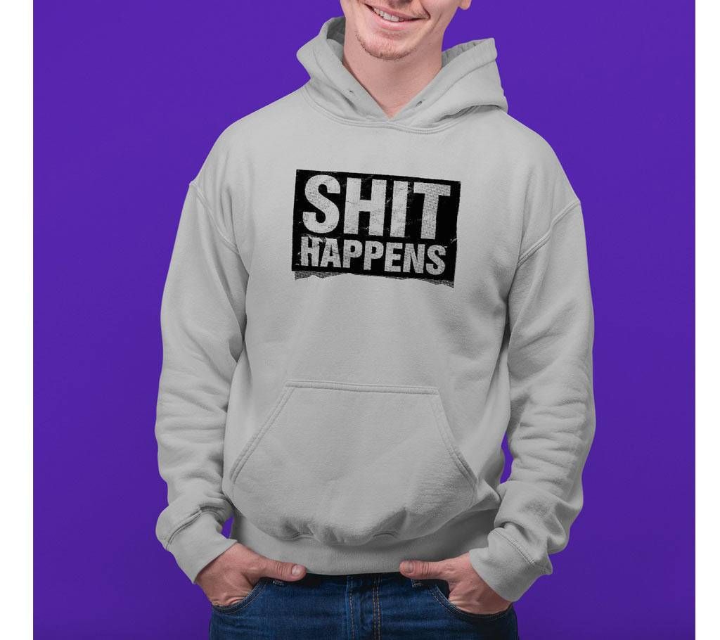 Happen Mens Hoodie - Grey