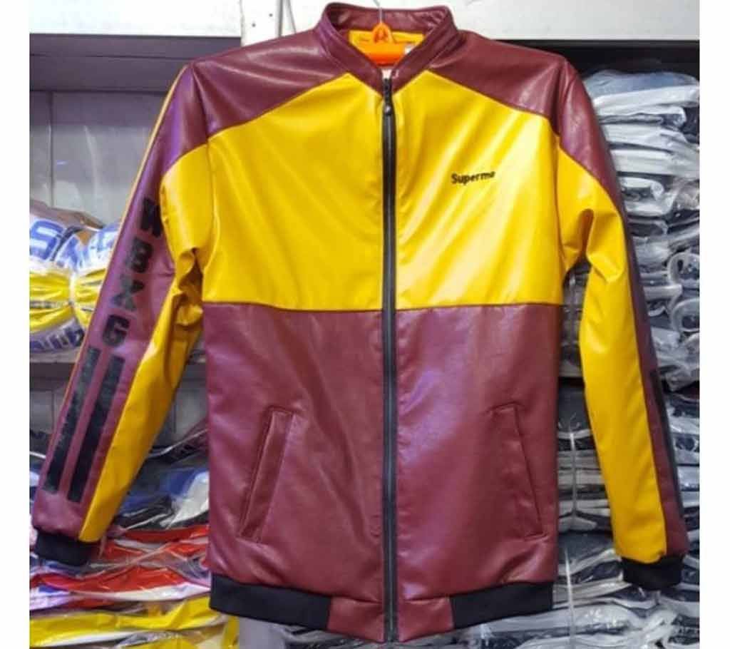 Multi Color PU Leather Jacket For Men