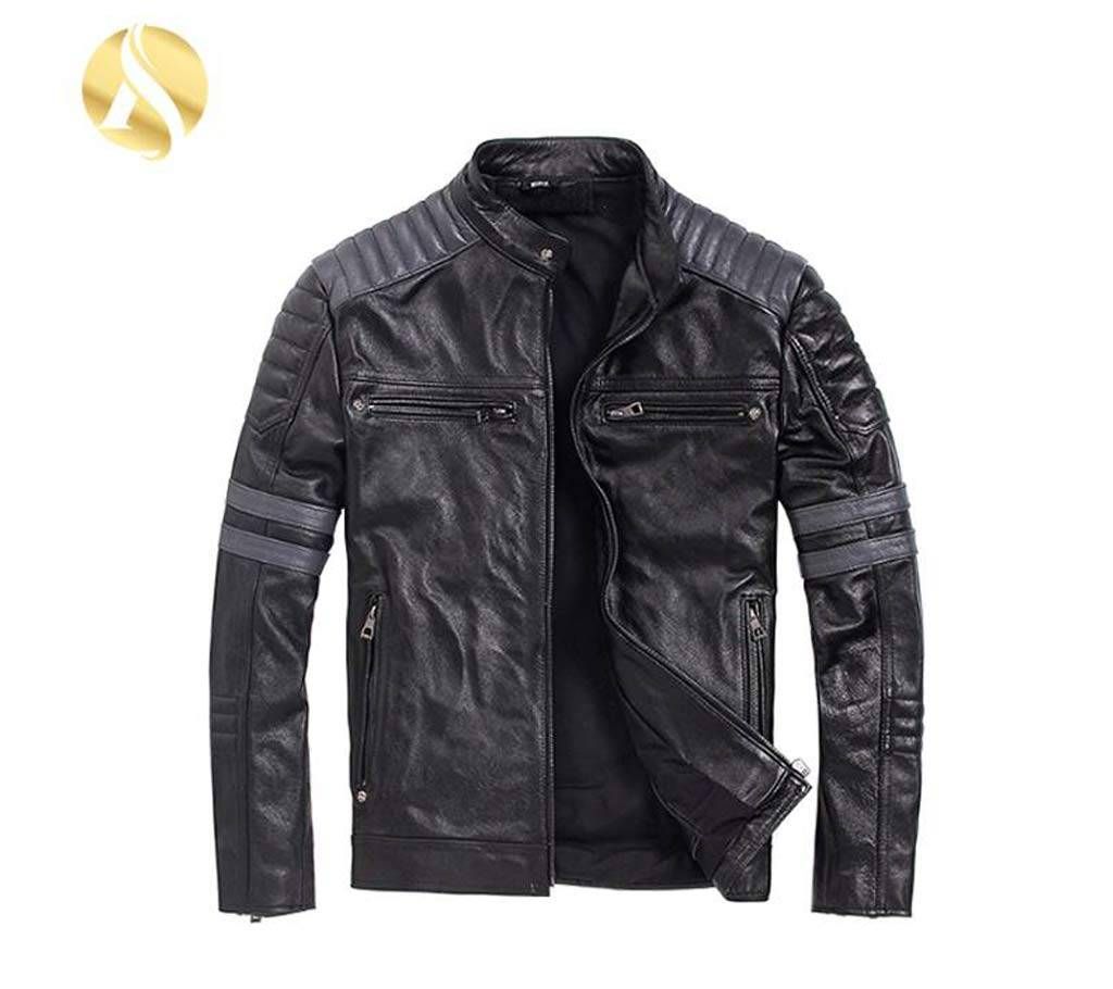 Smooth Cowhide With Genuine Men Leather Jacket
