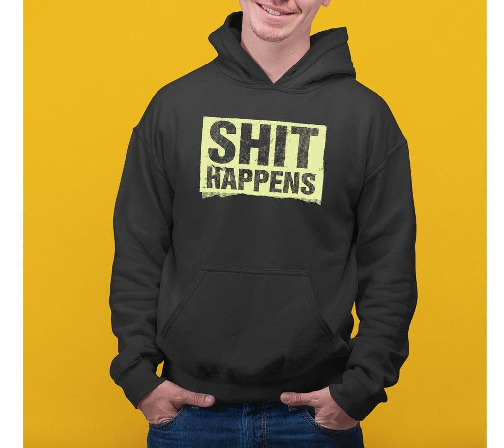 Happen Mens Hoodie - Black