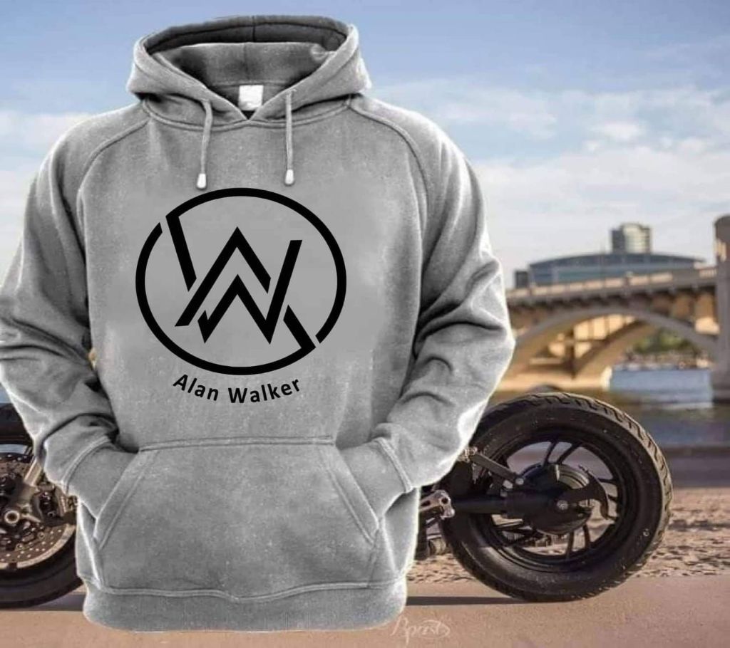Mens Trendy Hoodie - Alan Walker - Ash - DID