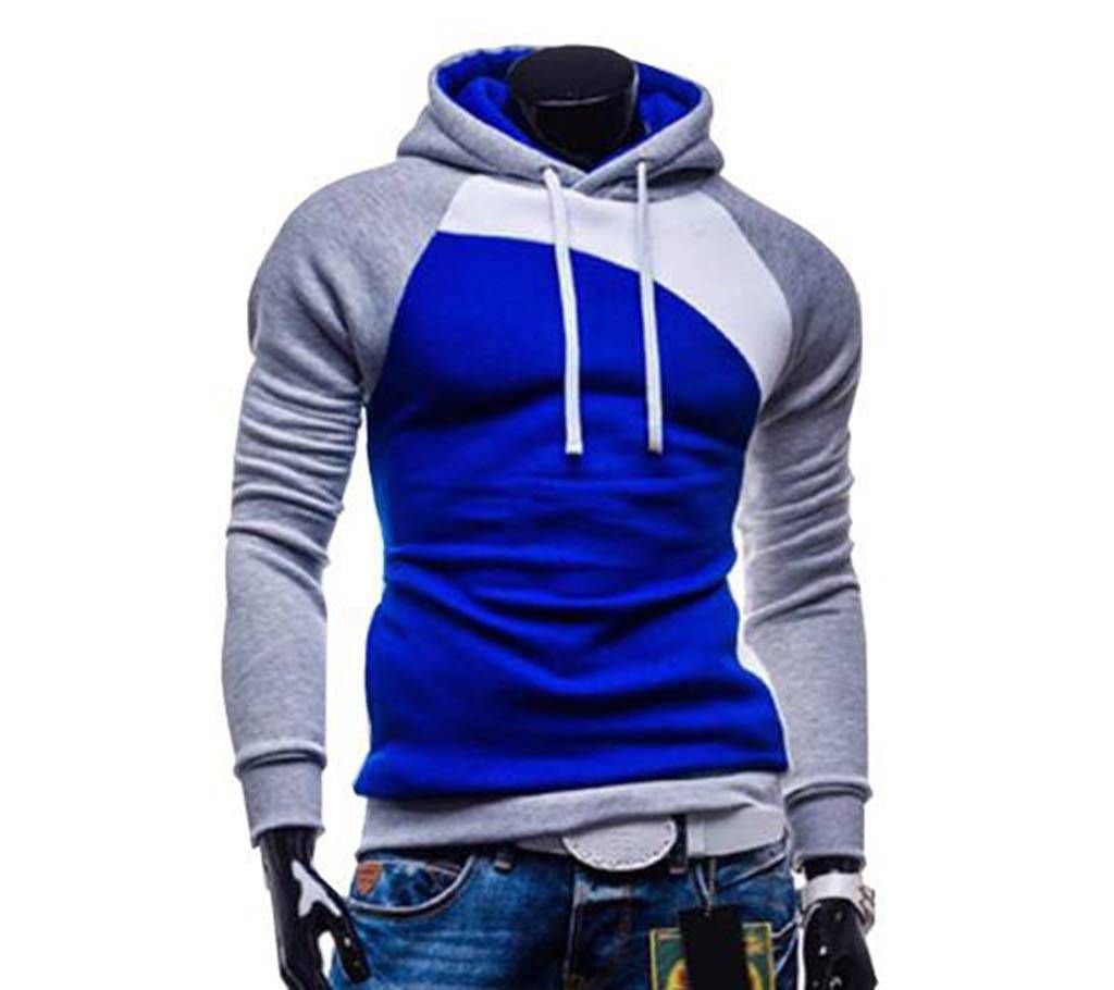 Mens Blue Bonded Hoodies