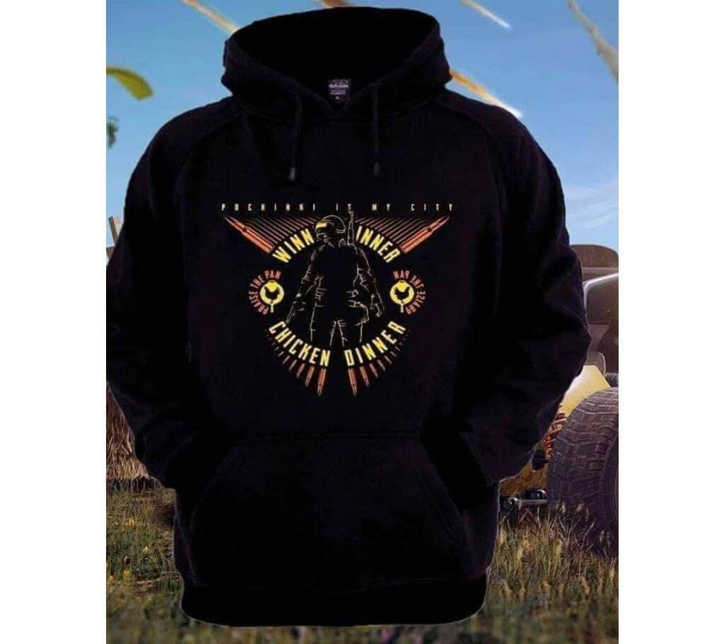 Mens Trendy Hoodie - Chicken Dinner - Black - DID