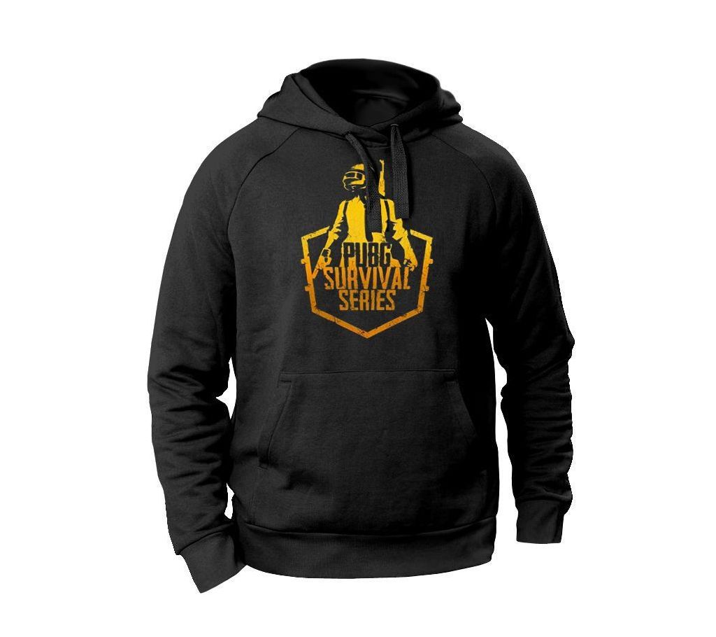 Black Pubg Design Fashionable Hoodie for Men