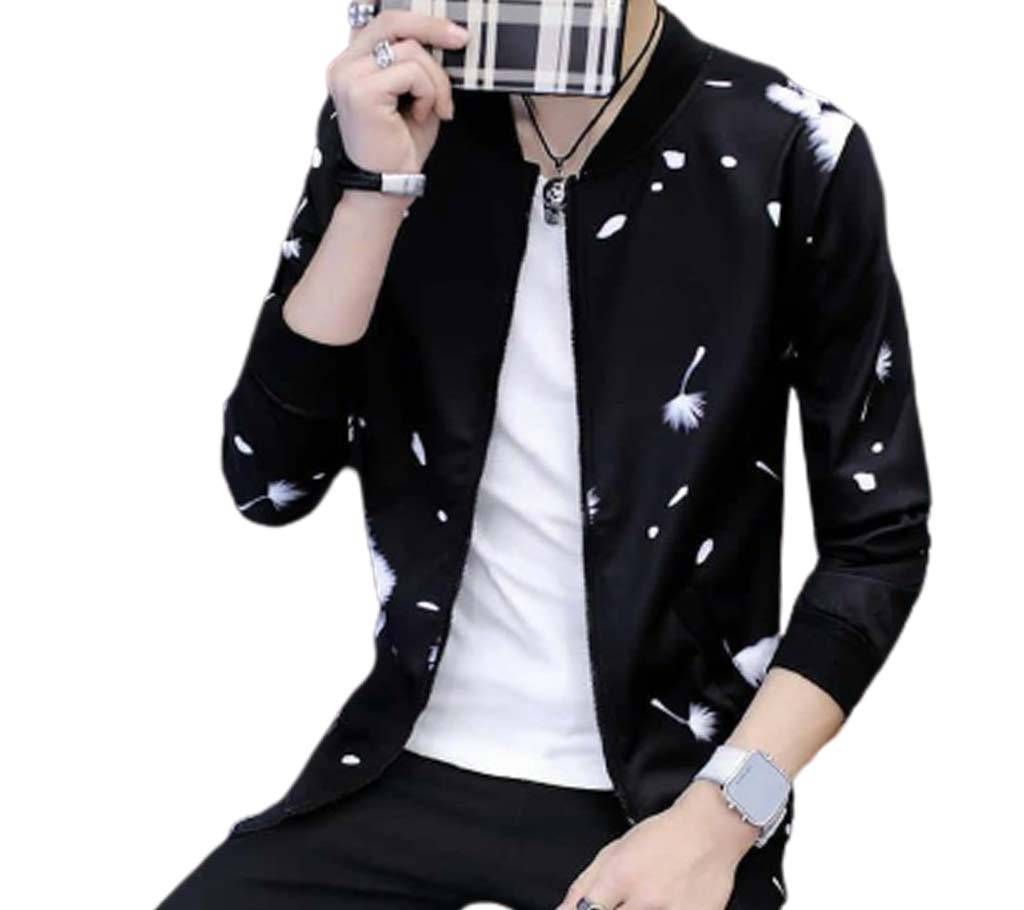 Black Designable Bonded Jacket For Men