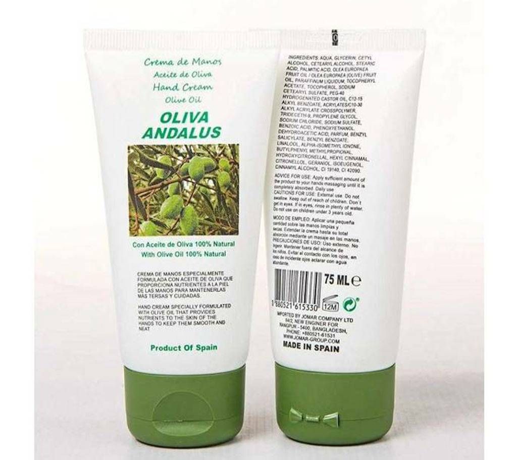 Oliva Andalus Hand Cream 75ml Spain