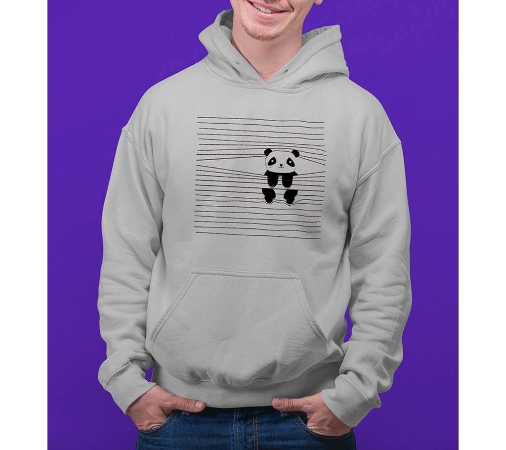 Panda Mens Hoodie - Grey