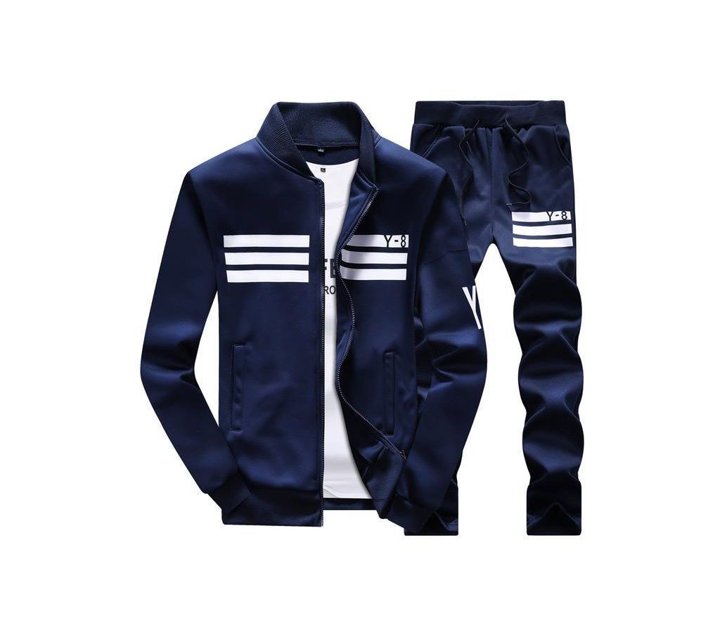 Blue And White Stylish Bonded Jacket For Man