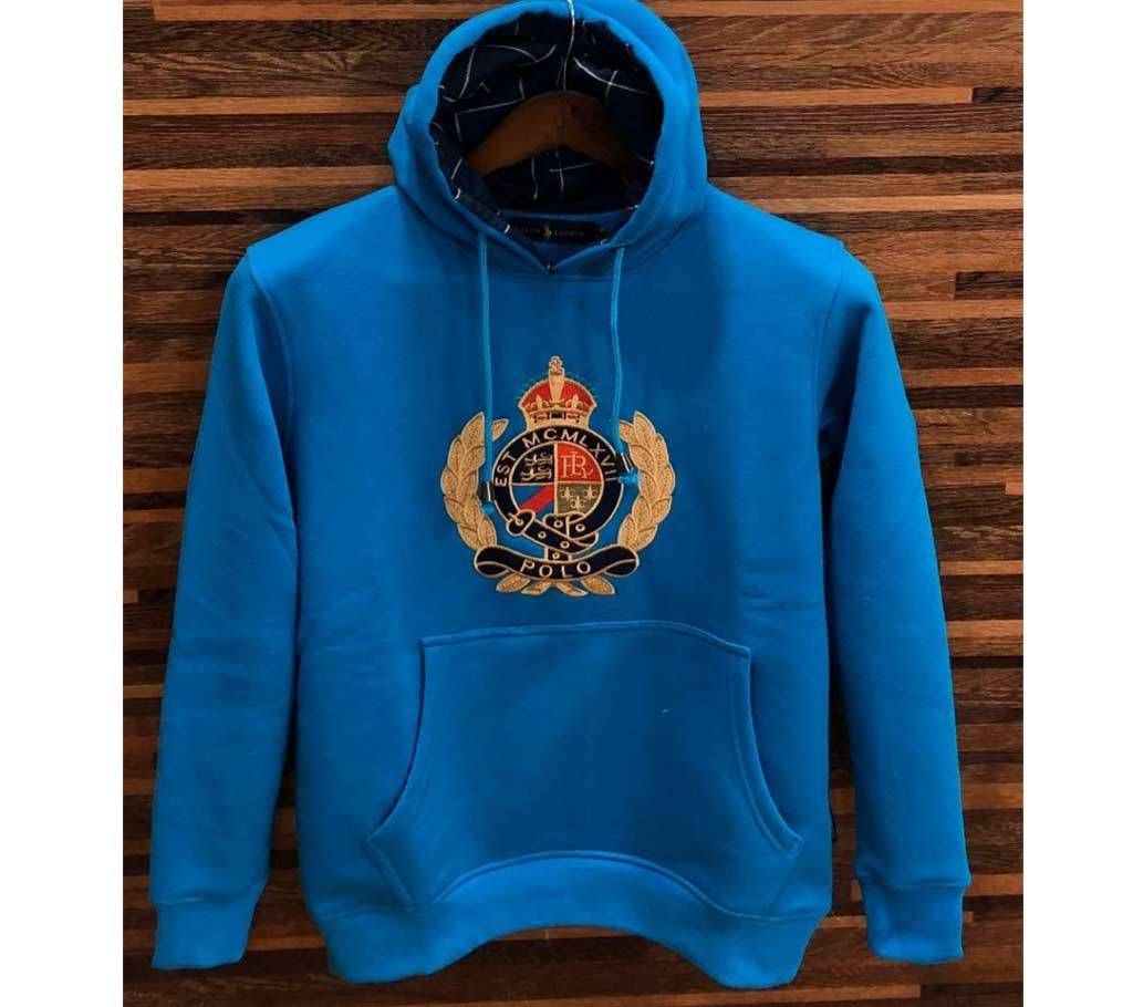 Sky Blue Ralph Lauren Men Premium Embroidery Hoodie - 05 - WHA