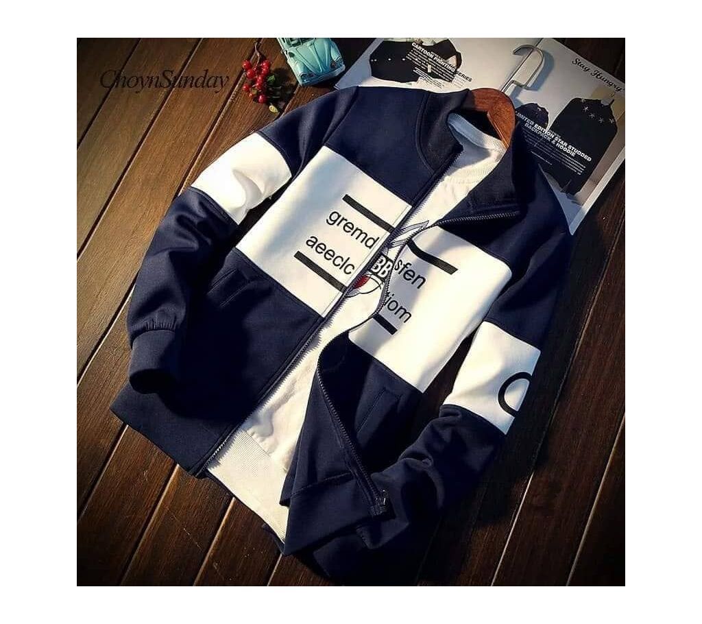Mens Stylish Jacket - HD223 - Sky Blue and White - MAF