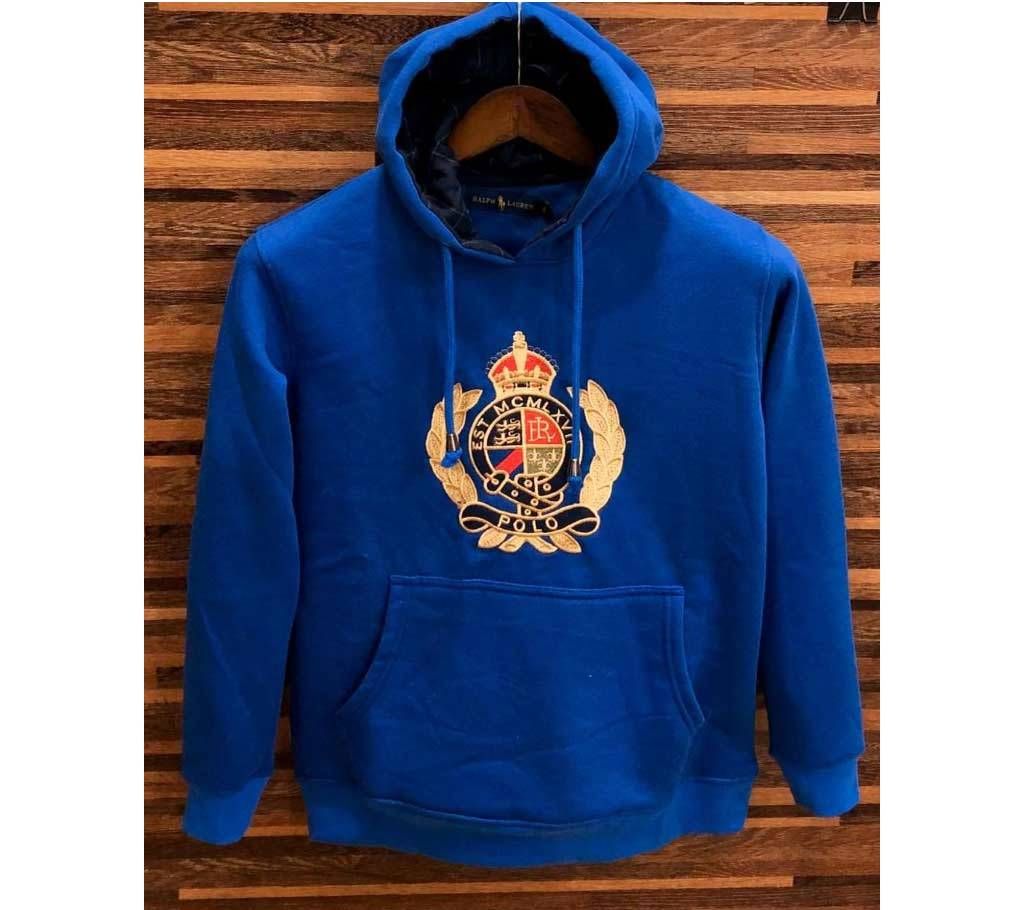 Royal Blue Ralph Lauren Men Premium Embroidery Hoodie - 06 - WHA
