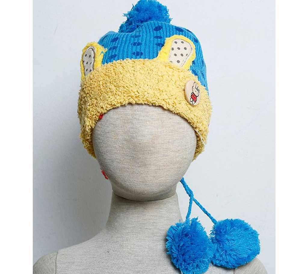 Kids Monkey Cap- Dot (Sky Blue)