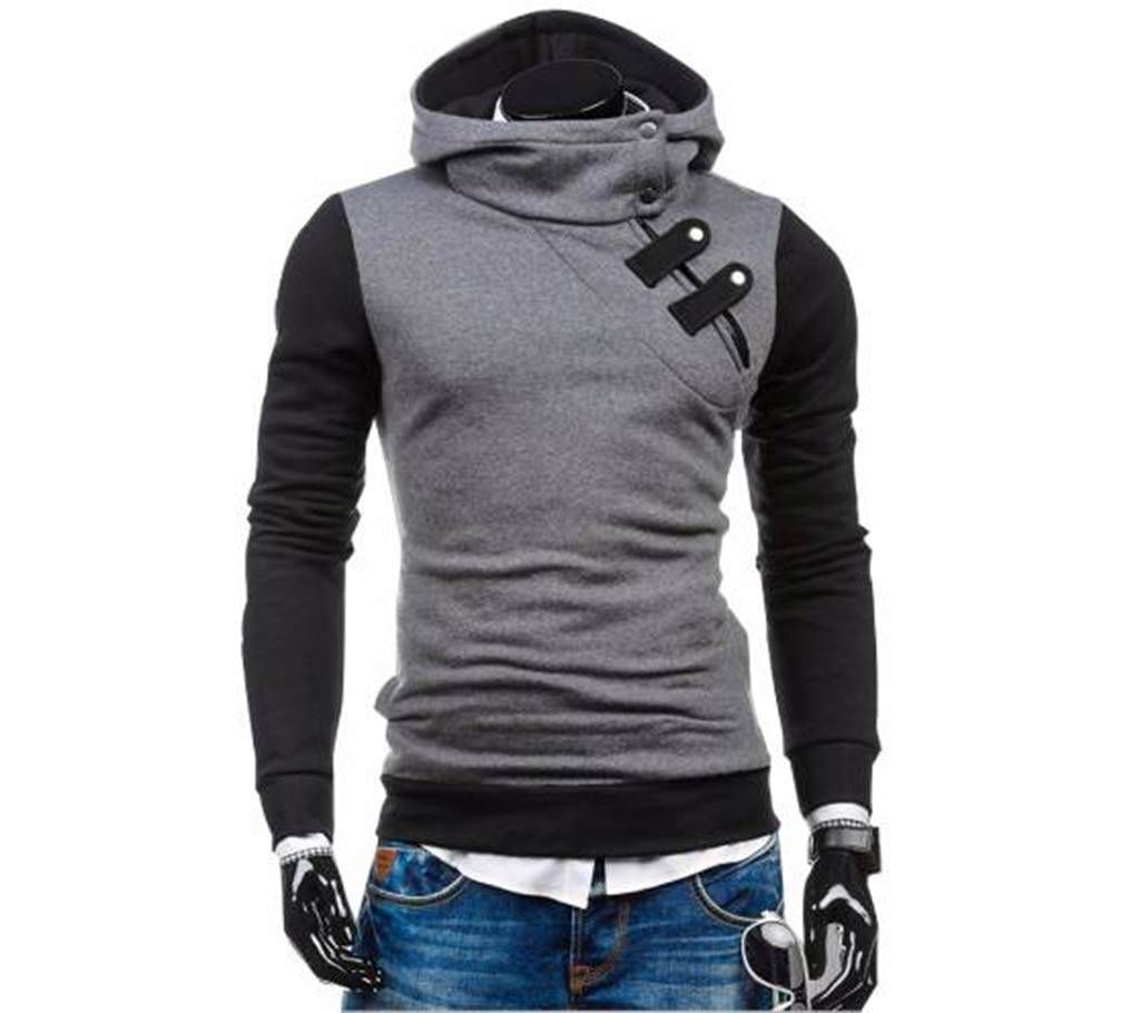 Mens Ash and Black Bonded Hoodies