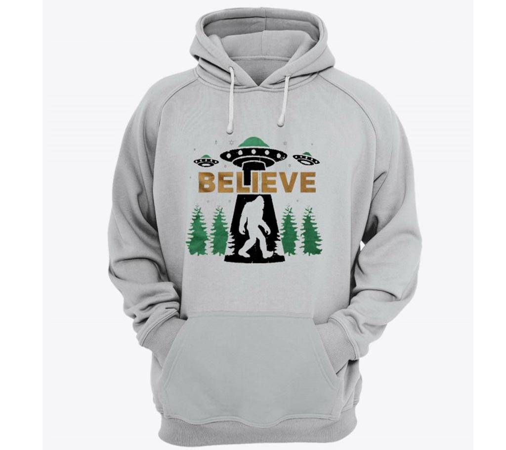 Believe-Grey Melange-Mens-Hoodie