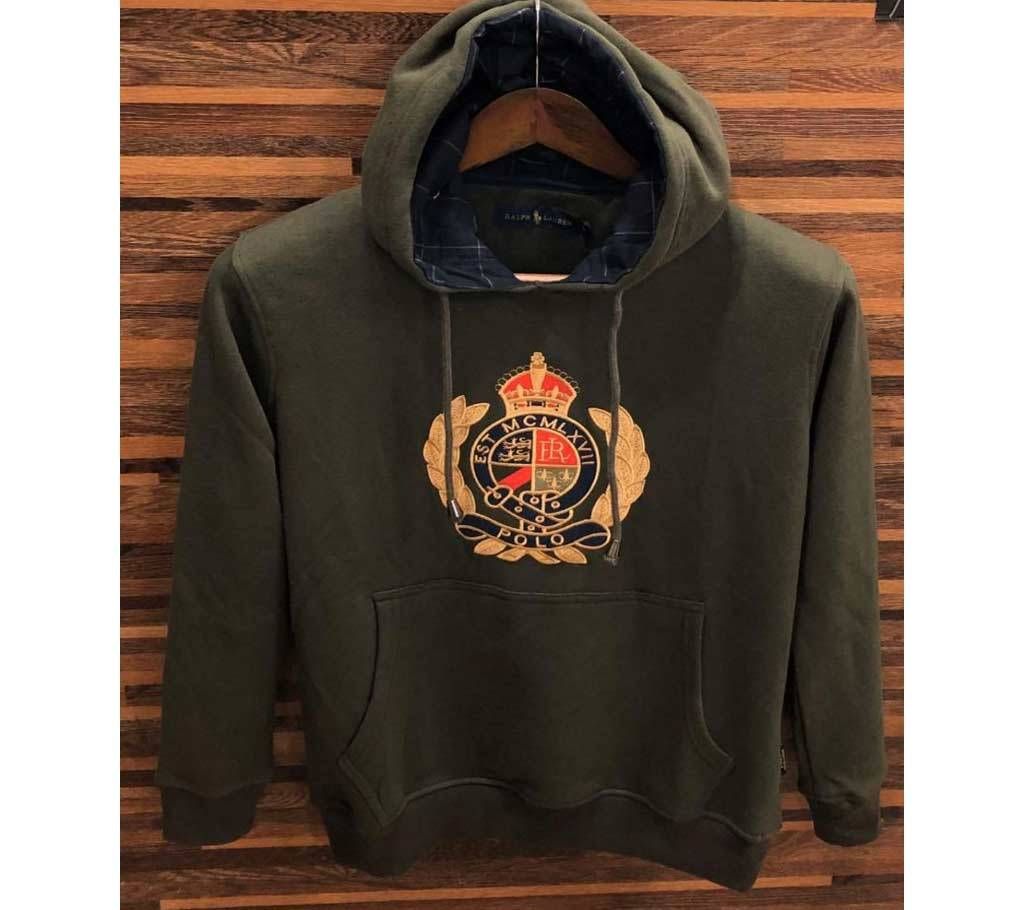 Dark Olive Ralph Lauren Men Premium Embroidery Hoodie - 07 - WHA
