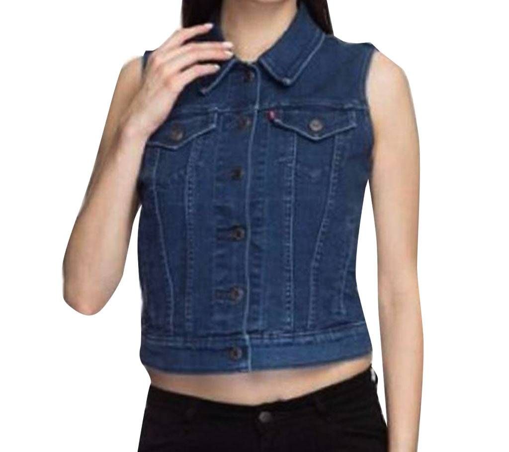 Ladies sleeveless Denim shirt 