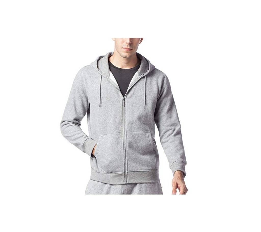 HighQuality Gents Gray Zipped casual Hoodies for Winter