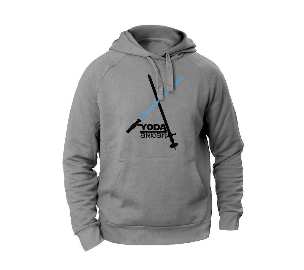 Grey Yoda Akbar Fashionable Hoodie for Men
