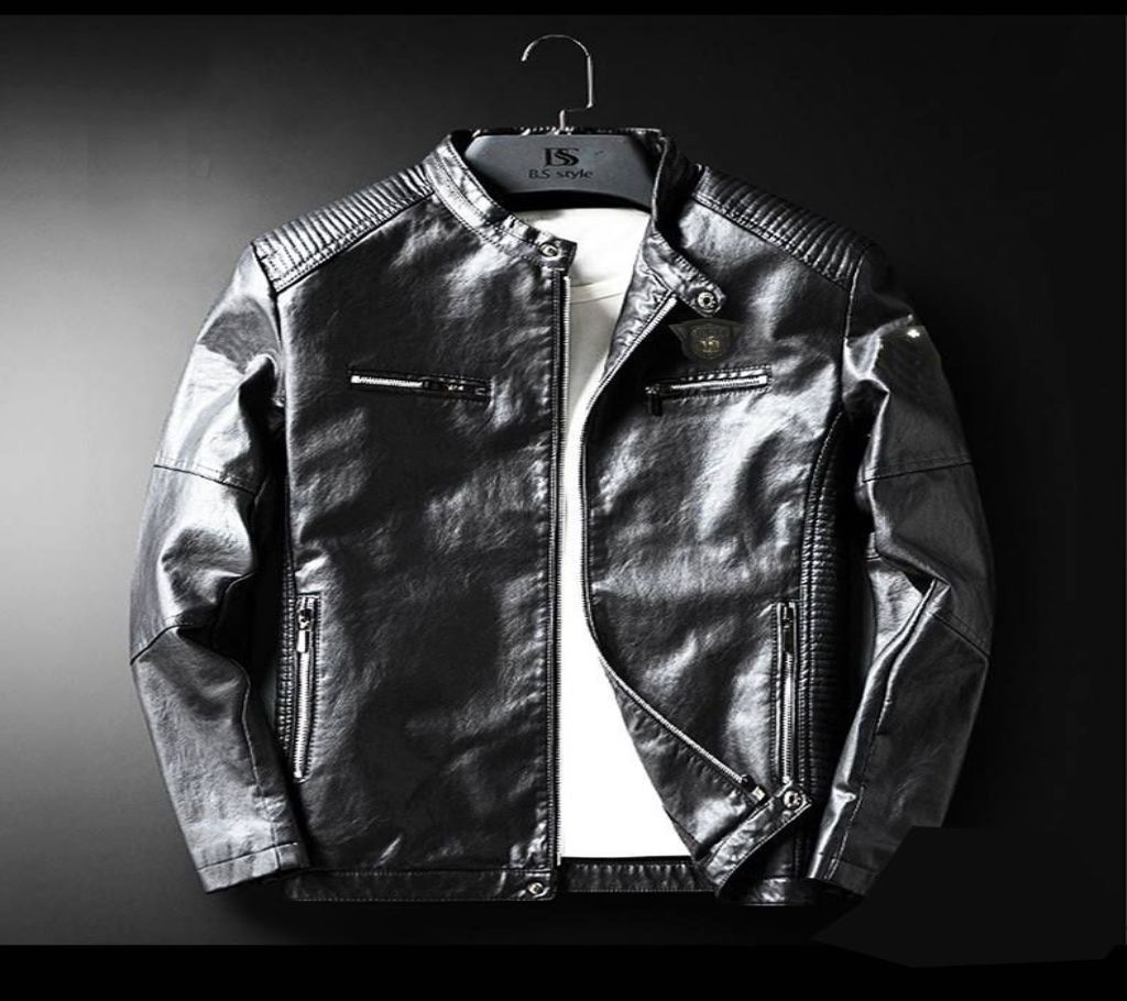 Artificial Leather Mens Winter Jacket - 24 - FAS