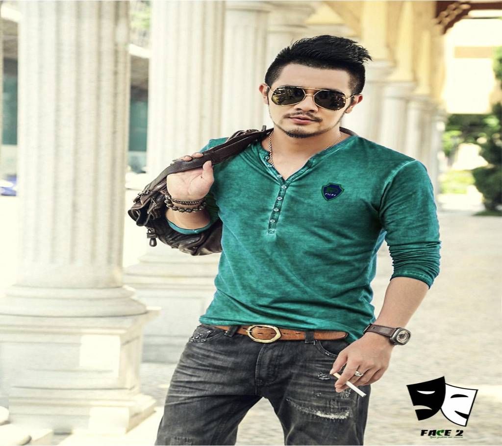 Men's Full Sleeve T-shirt - Steel Green - FAS