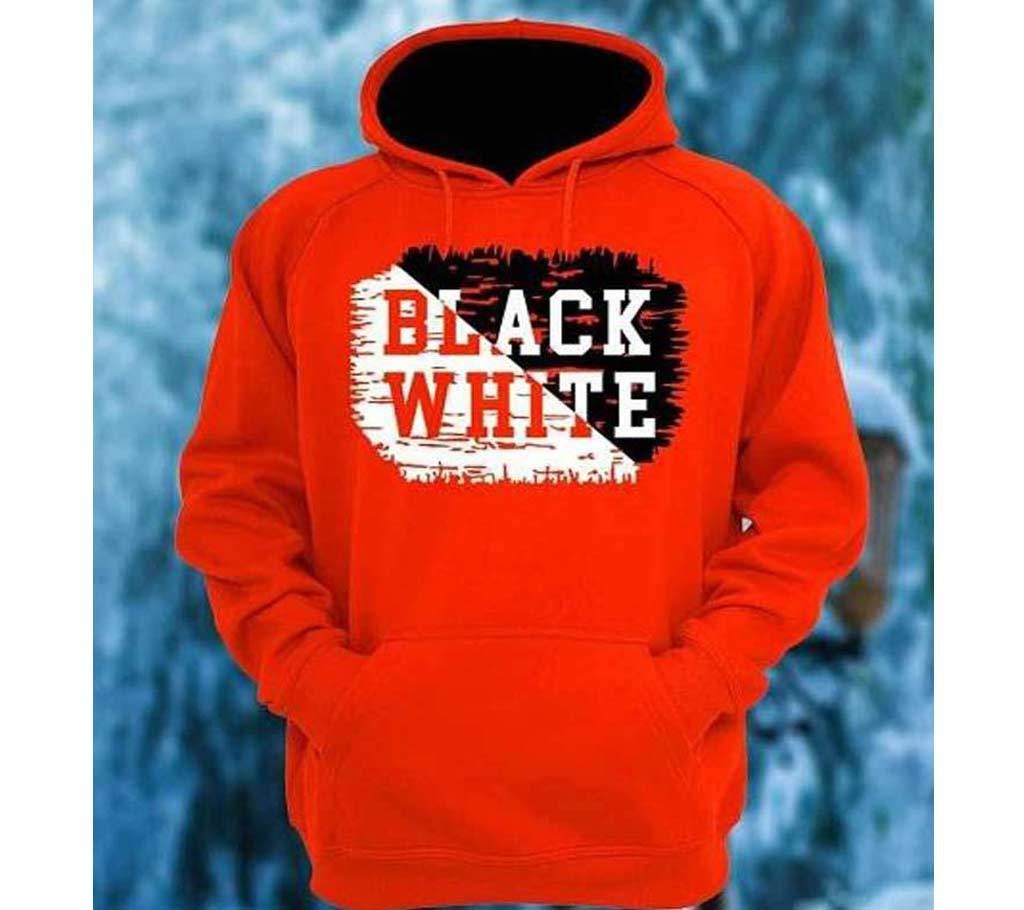 Red color Black And white Turkey Cotton Hoodie Foe Men