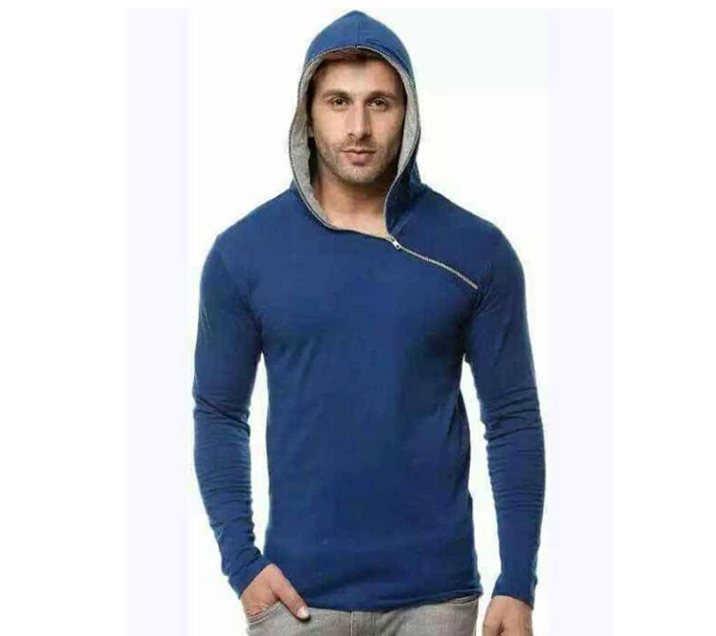 Gents Full Sleeve Blue Color Hoodie
