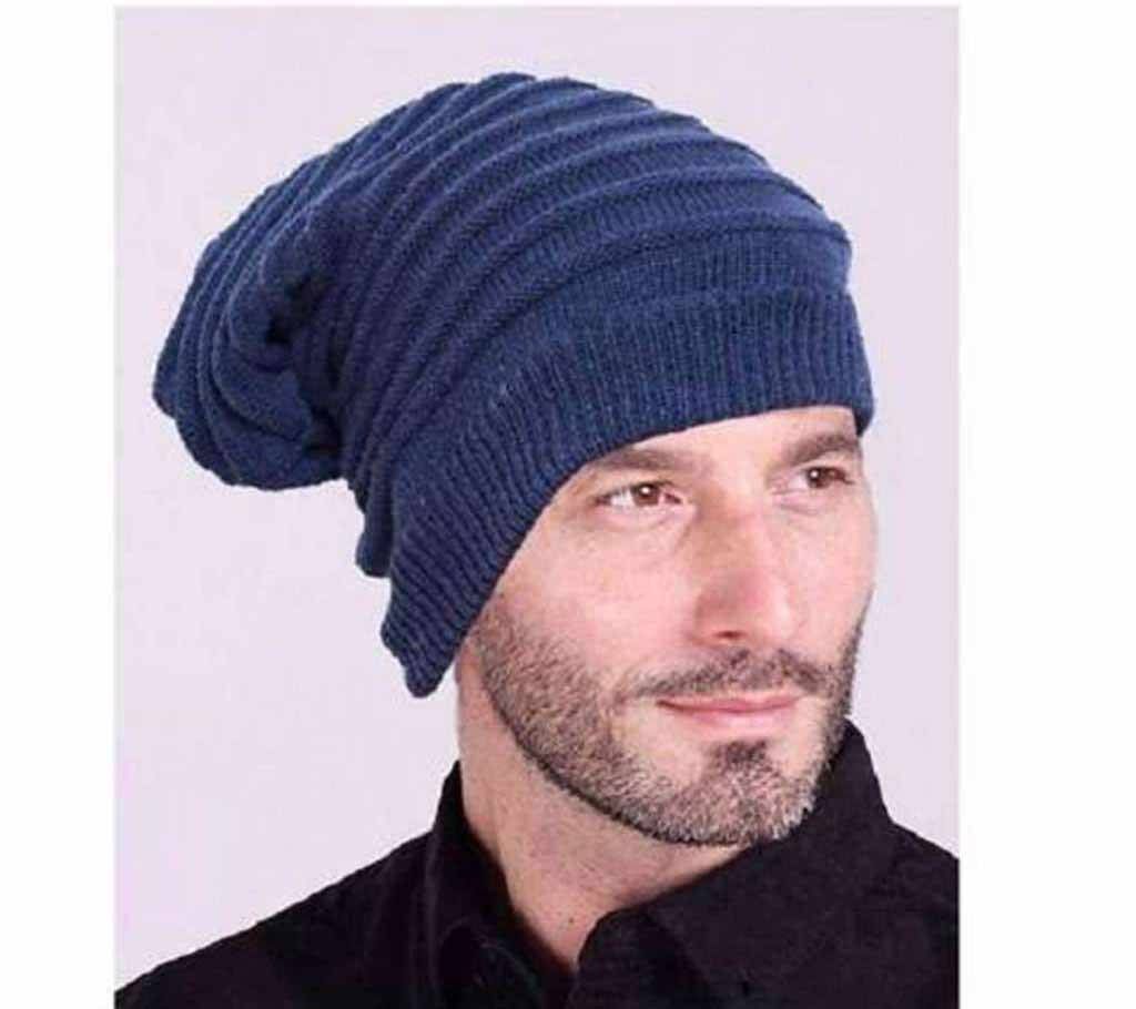 Woolen WinterNevy Blue Cap For Men