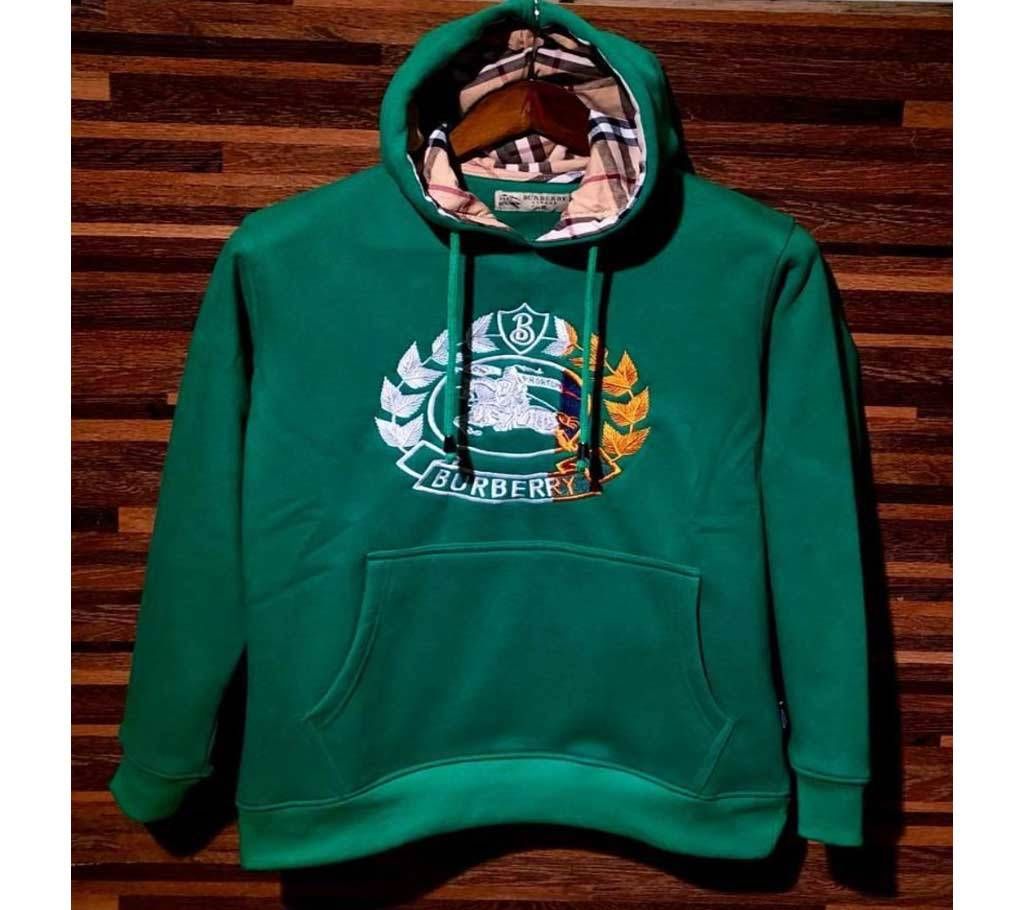 Sea Green Burberry Men Premium Embroidery Hoodie - 03 - WHA