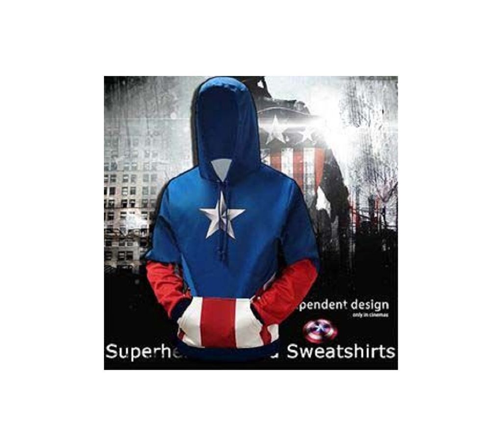 Mens Cotton Hoodie  - Captain America - FAS