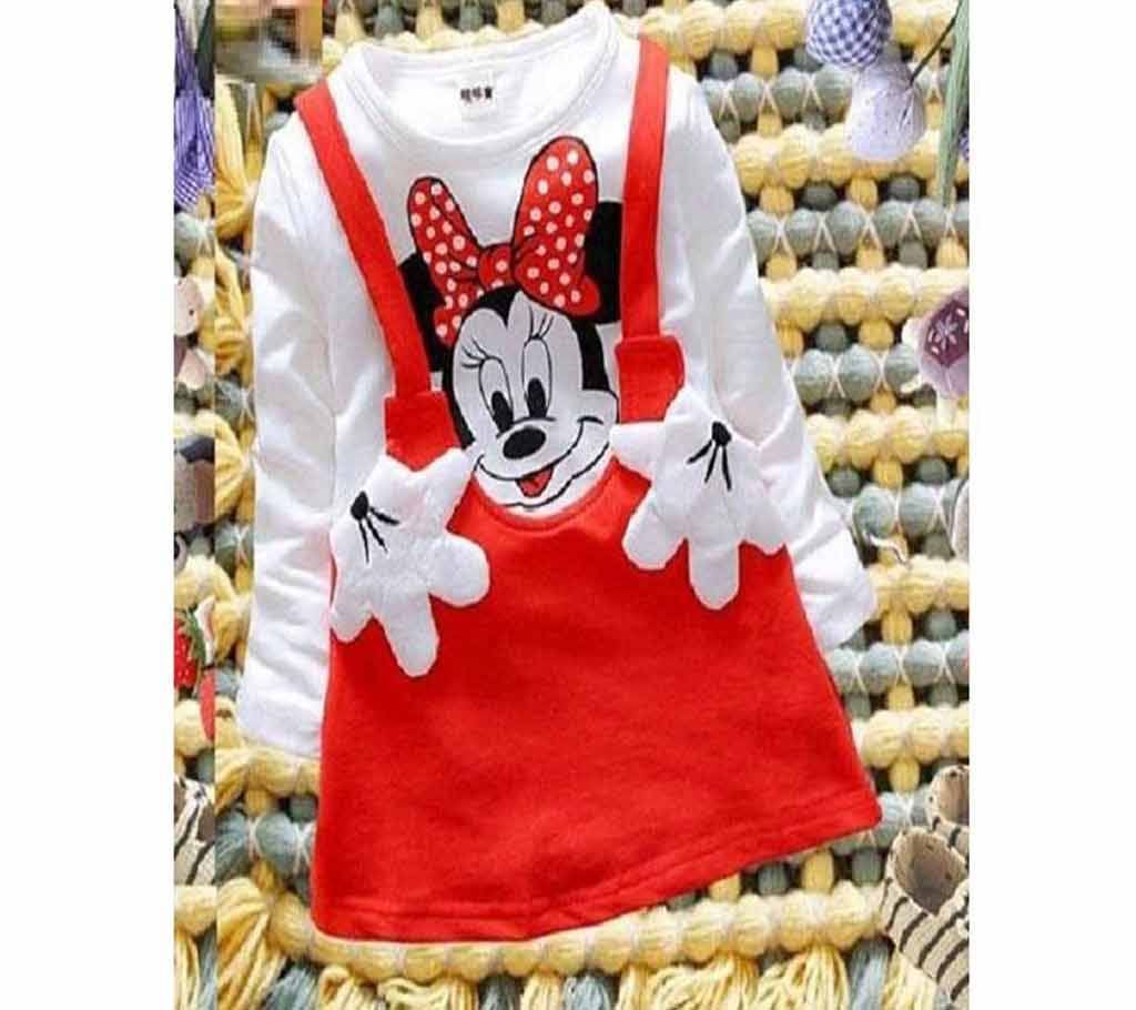 Mix Cotton Winter Dress For Baby Girls