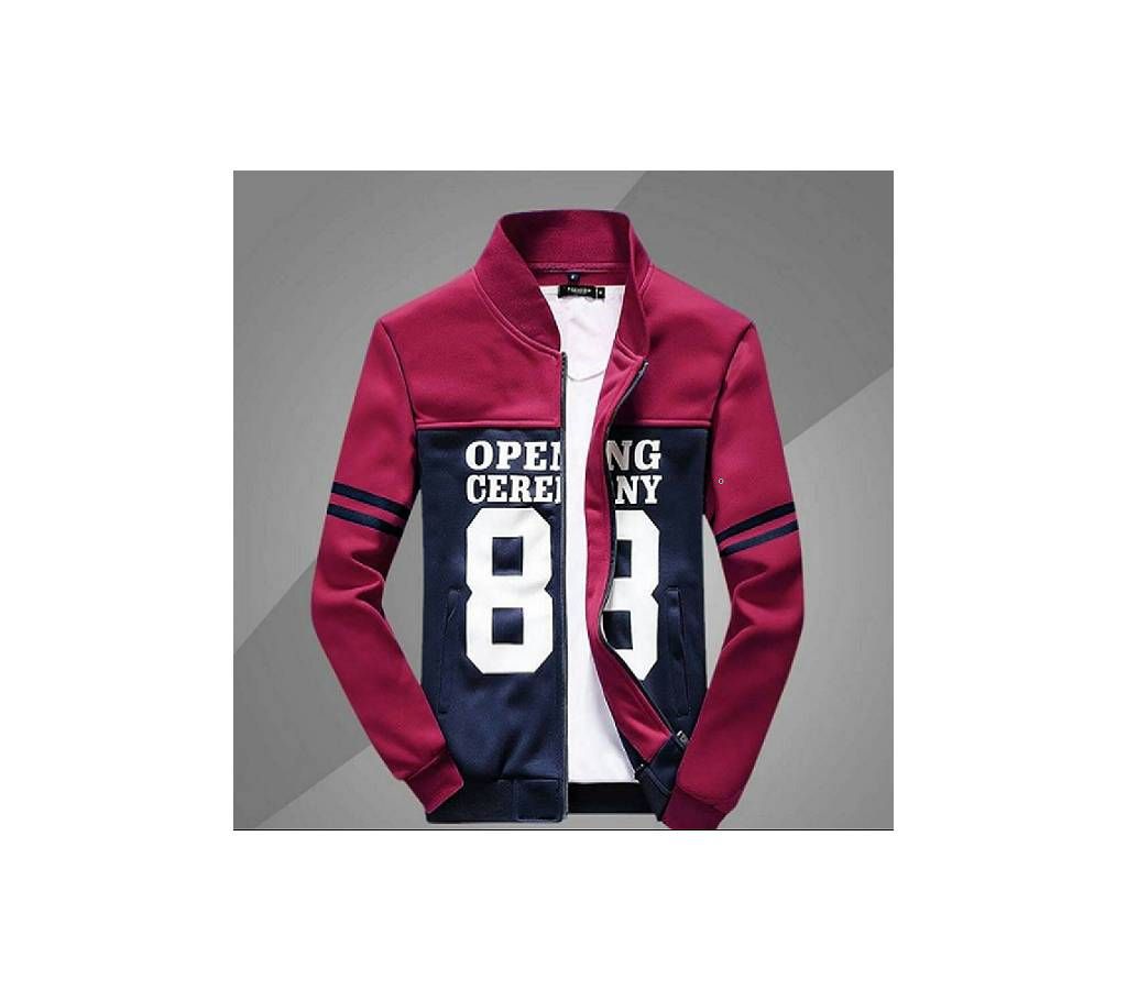 Stylish Gents Jacket for Winter - Maroon and Navy Blue - DFW