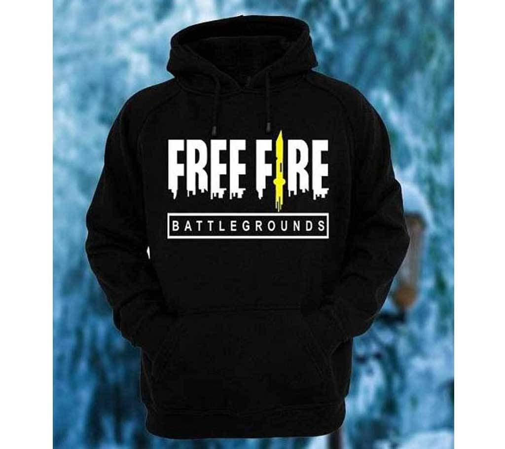 Balck Color Fire Free Hoodie For Men