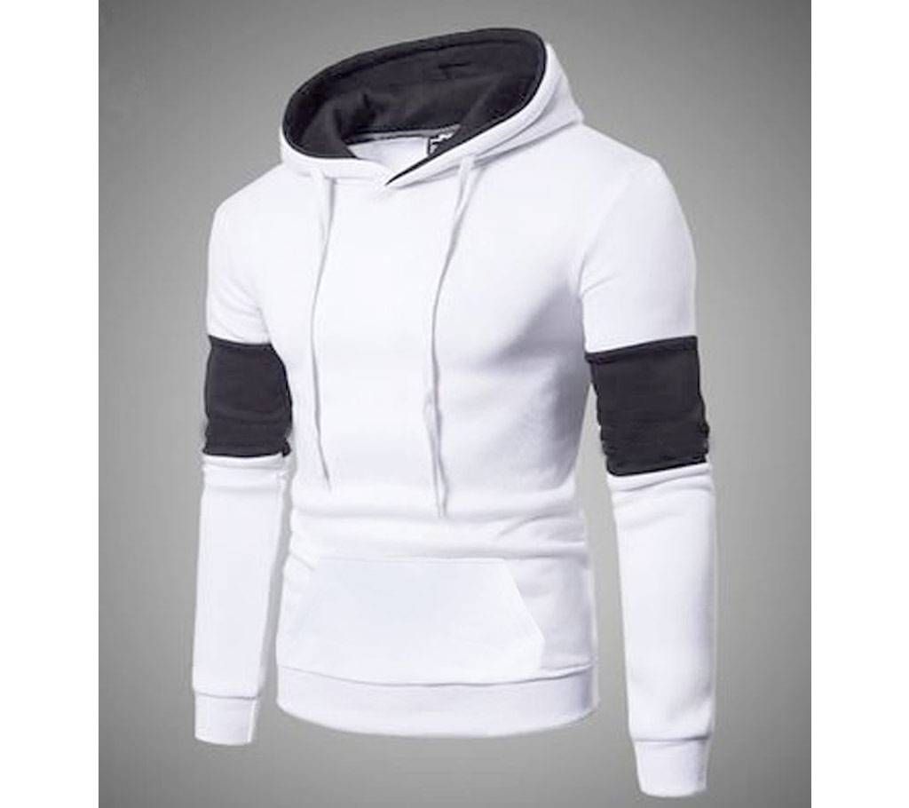 White and black hoodie for men
