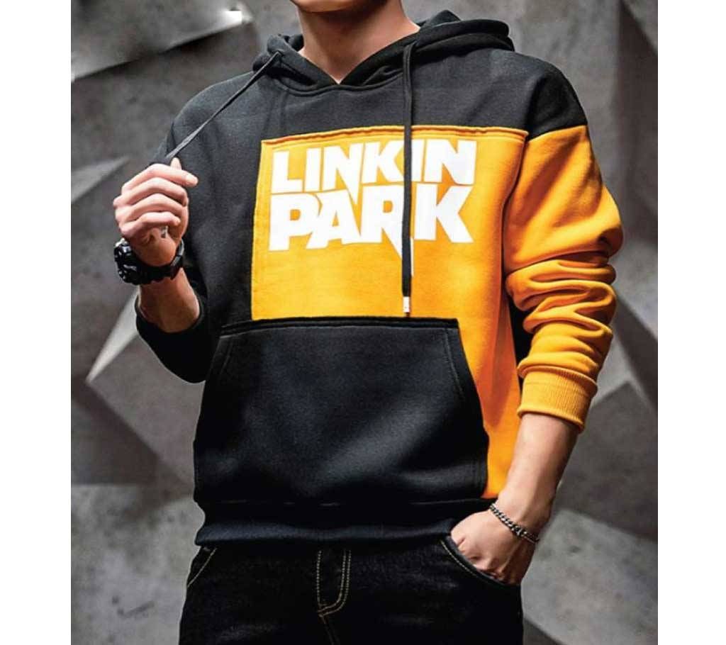 Linkin Park Hoodie for men's (Black and Orange) - ILS