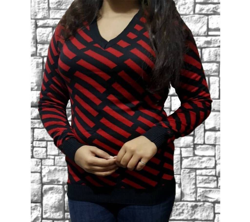 LADIES, WOOLLEN LONG-SLEEVE SWEATER.