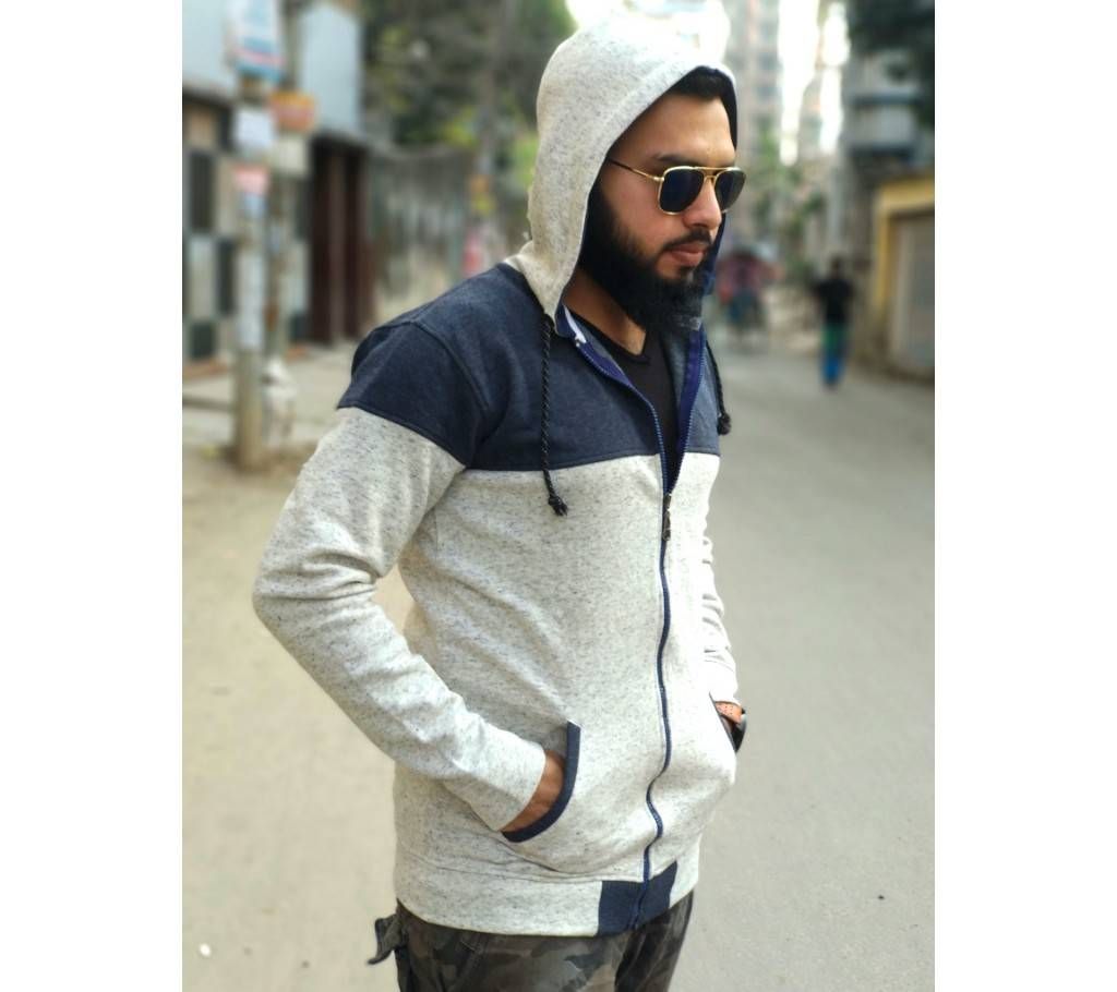 GENTS, FLEECY-COTTON LONG-SLEEVE WINTER HOODIE.