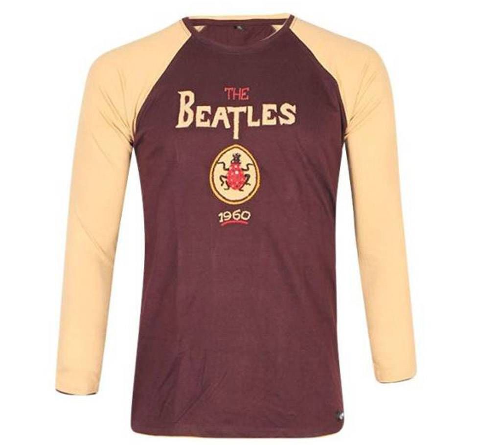 Coffee and Wheat Cotton Casual Long Sleeve T-shirt