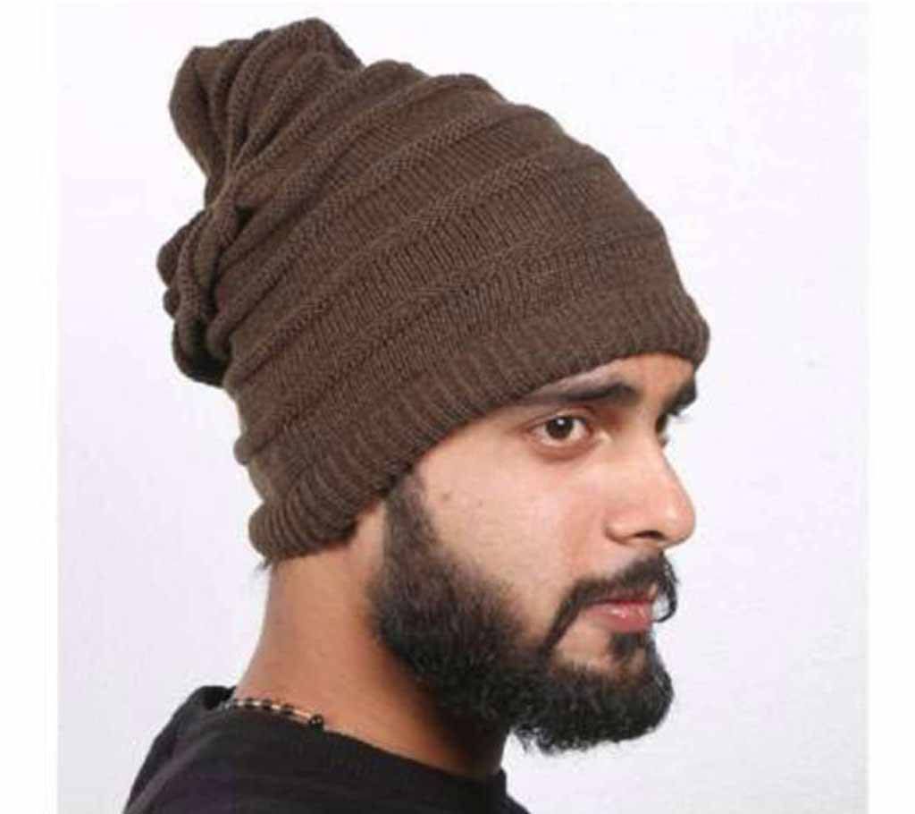 Slate Woolen Winter Cap For Men