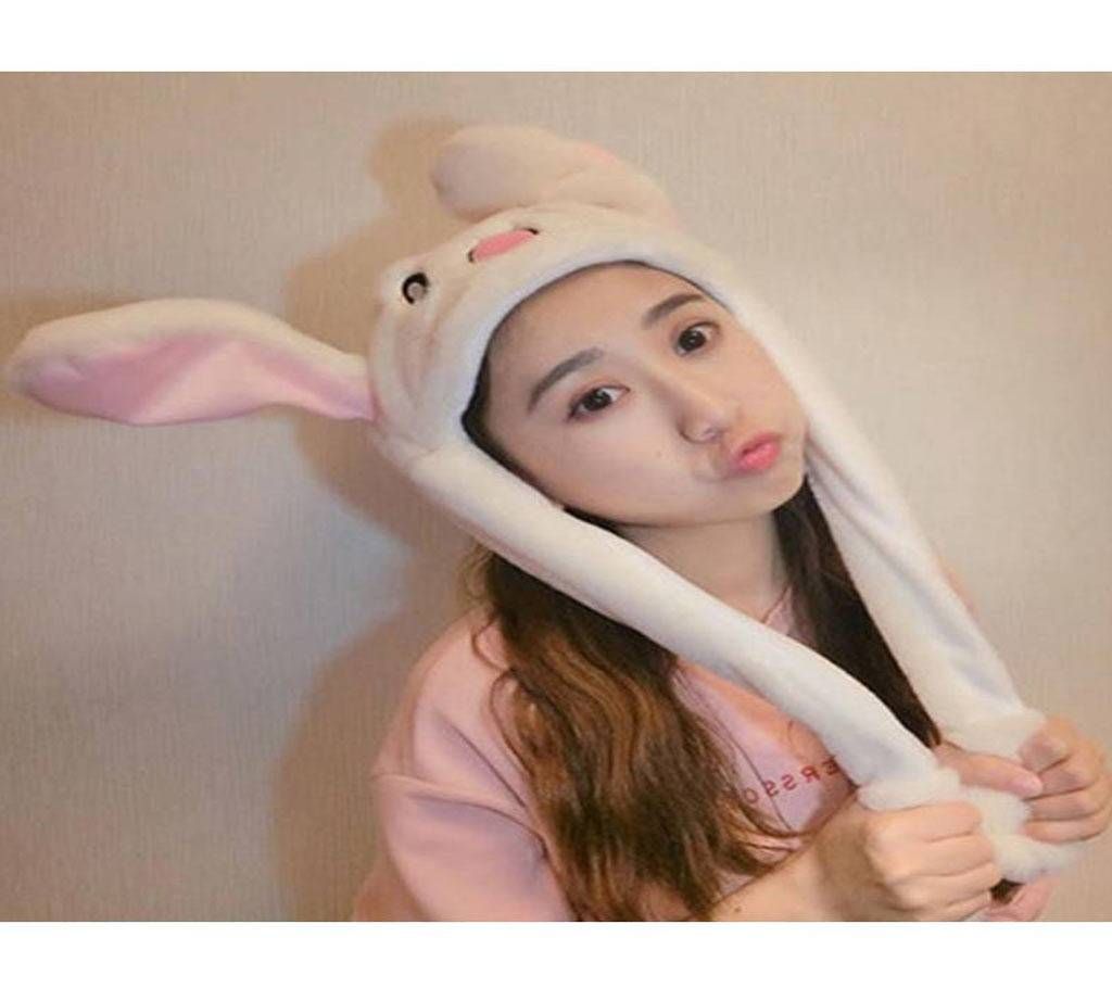 Rabbit Ear Hat Can Move Airbag Magnet Cap Plush Toy Gifts