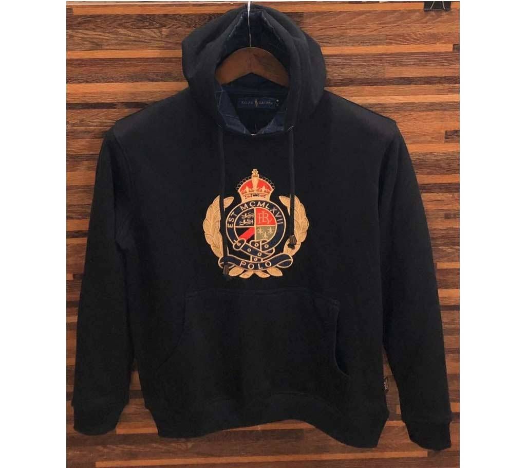 Black Ralph Lauren Men Premium Embroidery Hoodie 