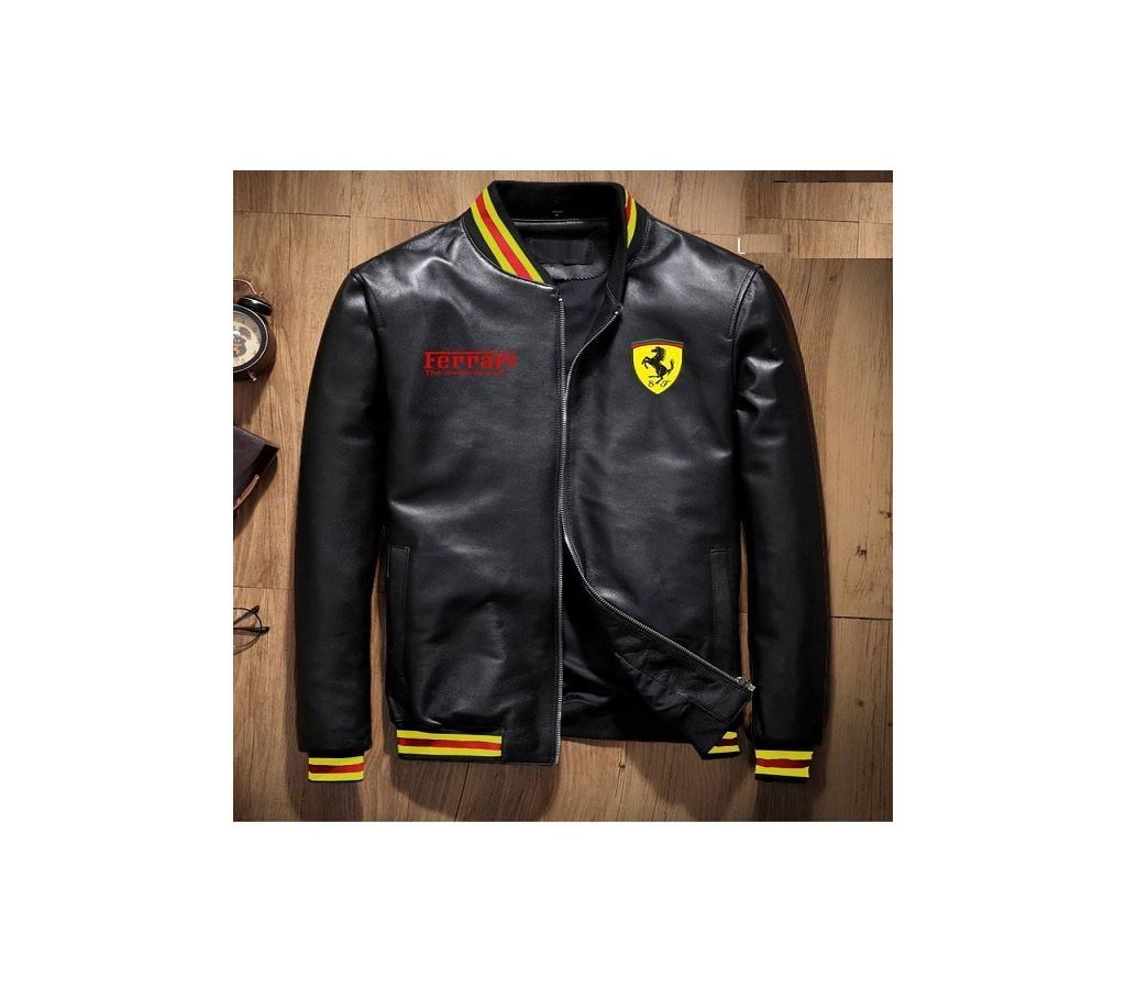 Fashionable Artificial Leather Mens Winter Jacket Ferrari  20  FAS